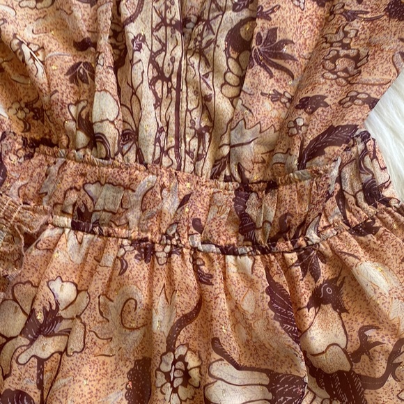 o.p.t long sleeve pink V-neck dress, poofy sleeves, side zipper - Size Small - Picture 6 of 11